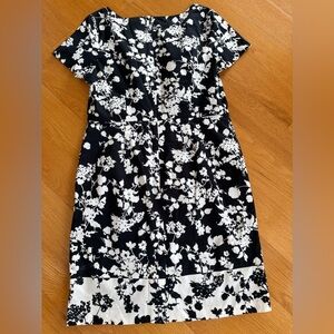 Talbots Black and White Floral Women's Dress New
